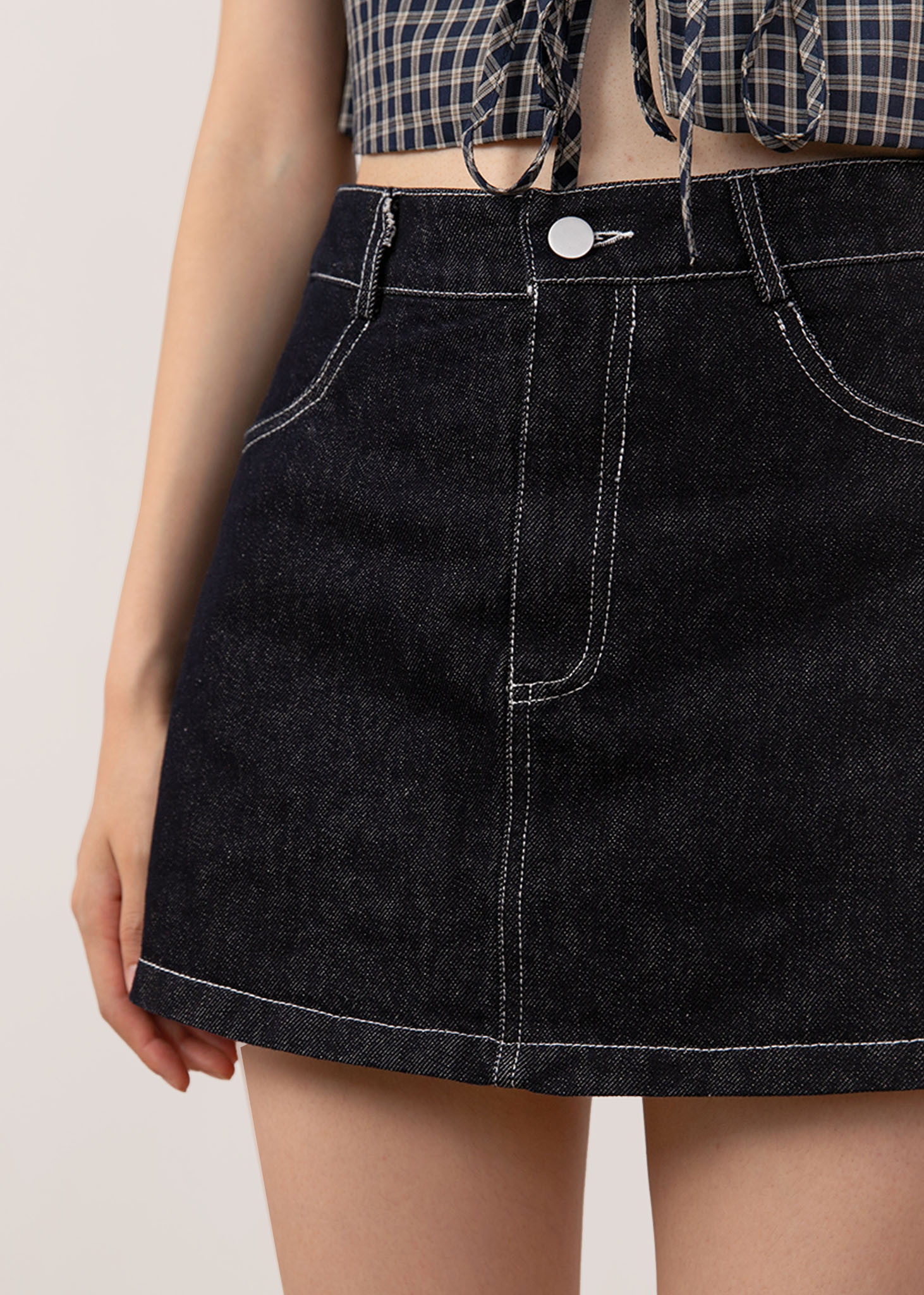 Charmed Denim Skorts in Midnight