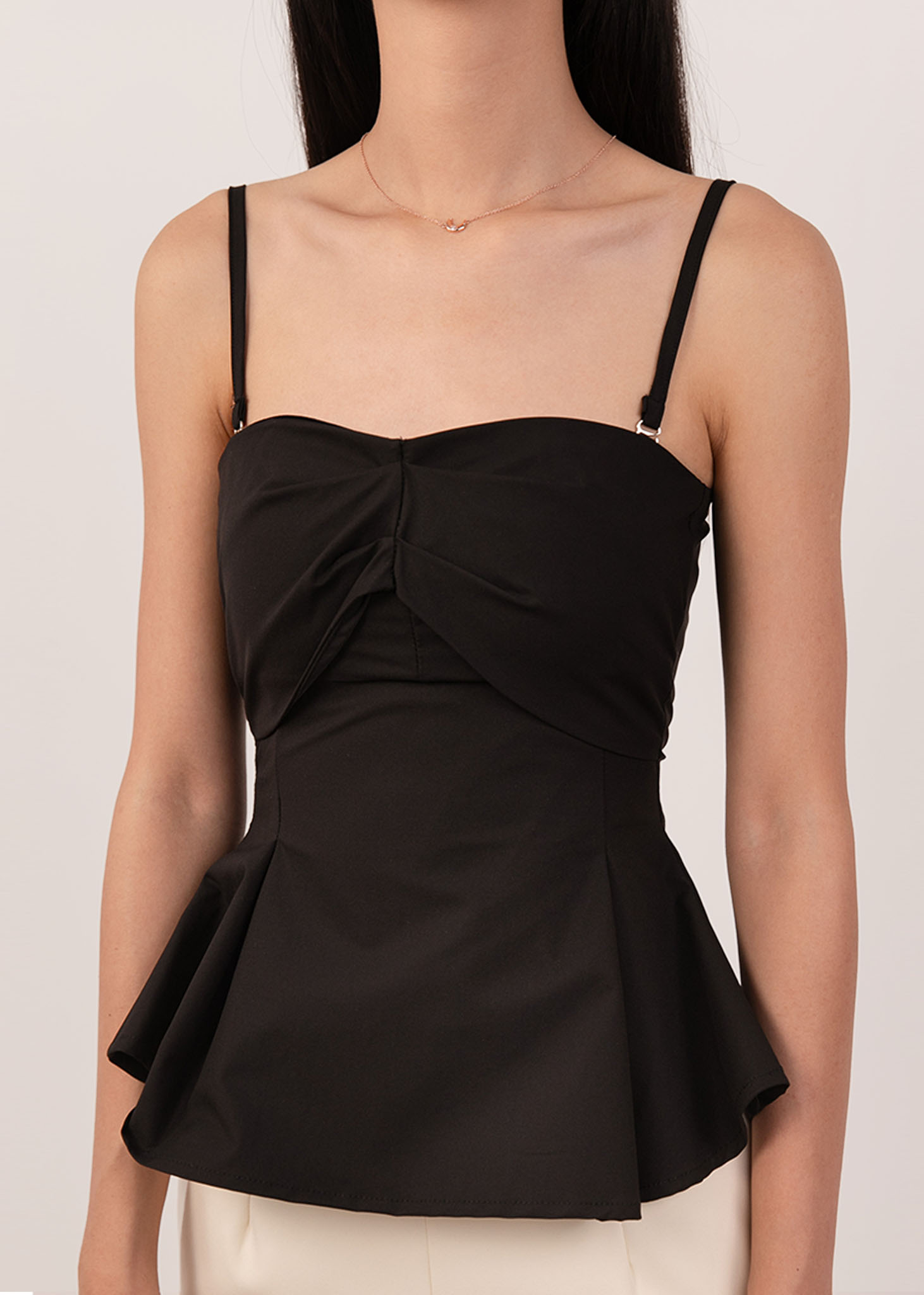Knotline Pleated Top in Black