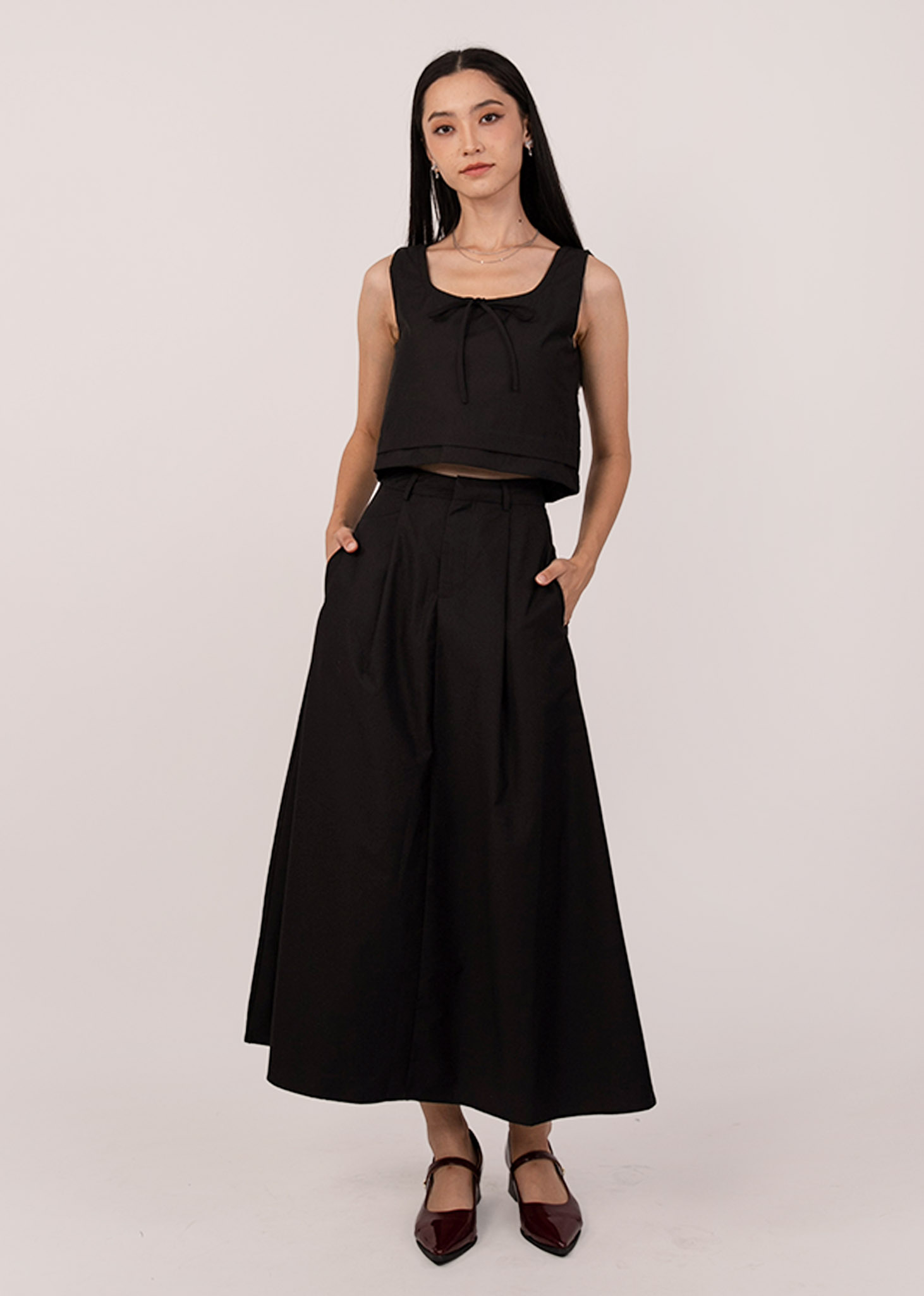 Aria Midi Skirt in Black