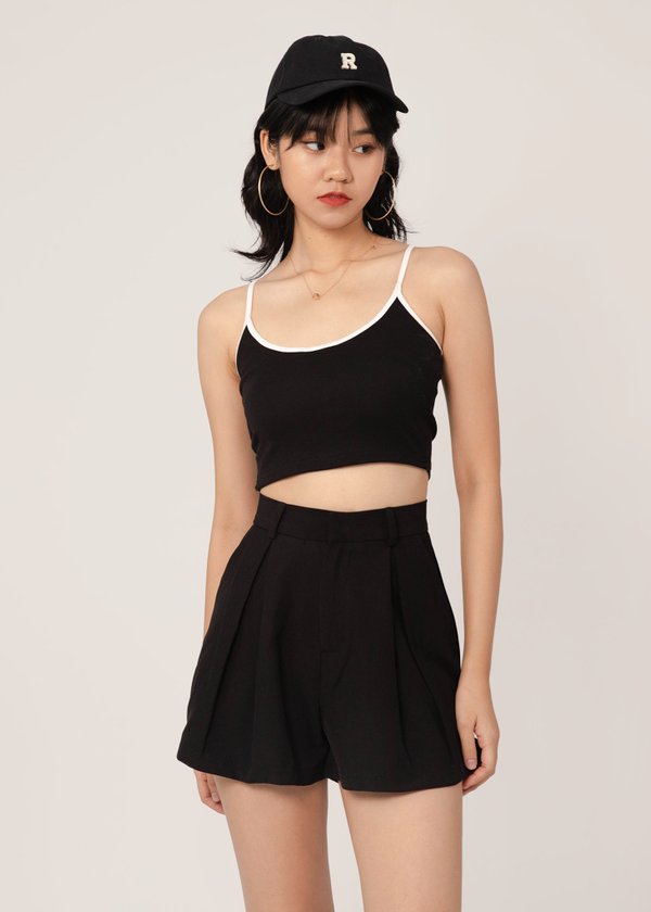 Likes For You Cross Back Padded Top in Black