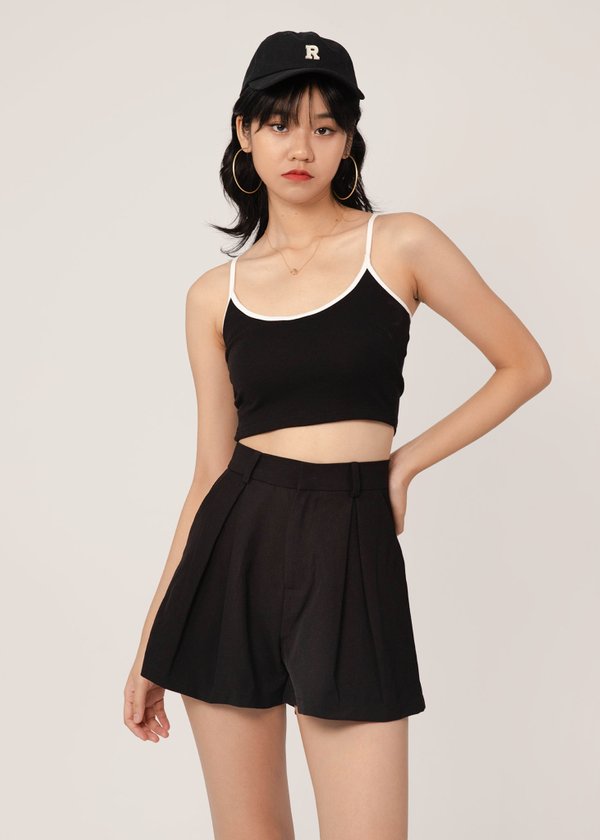 Likes For You Cross Back Padded Top in Black