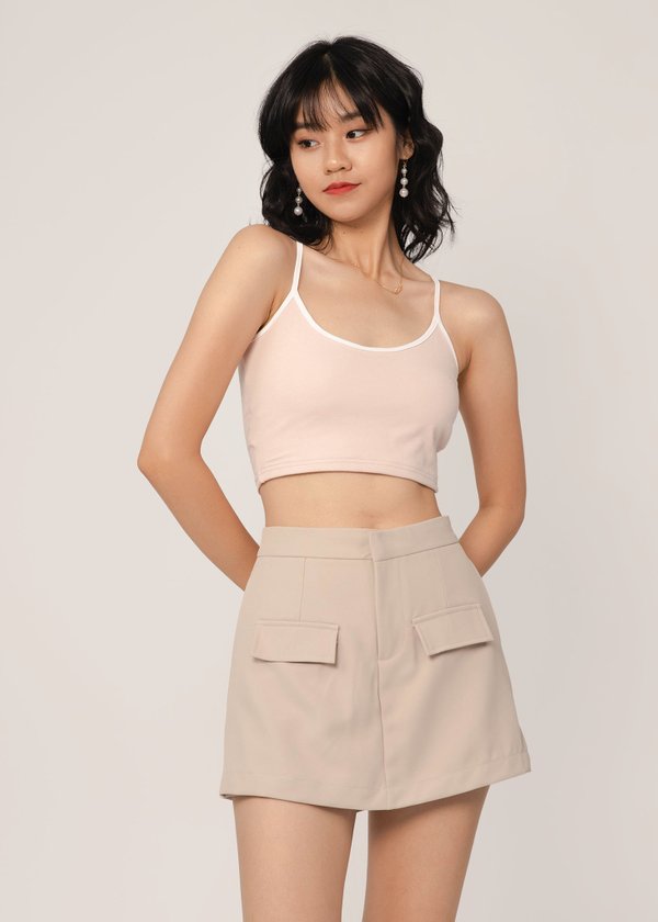 Likes For You Cross Back Padded Top in Baby Pink