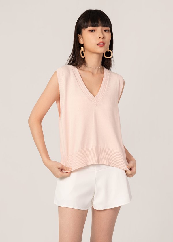 Extra-Fine Vest Top in Pink 