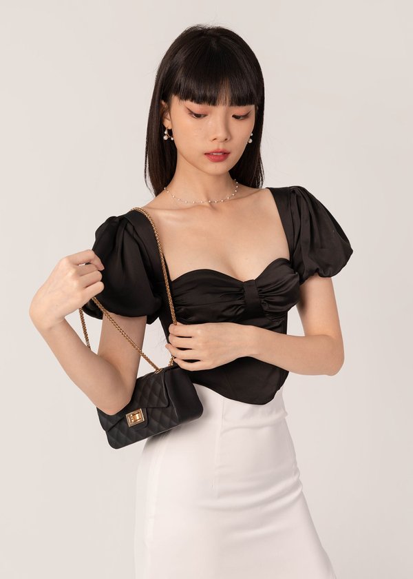 Yours Truly Corset Top in Black