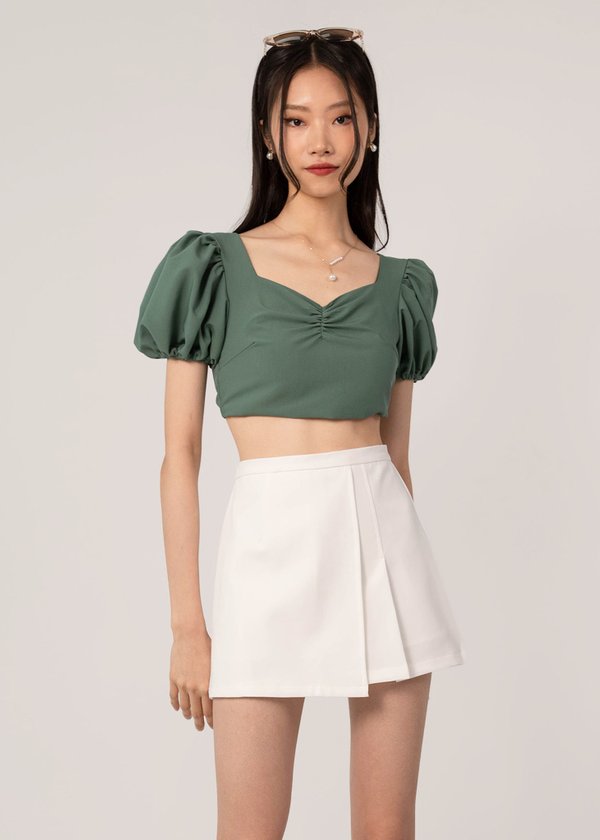 In Or Out Sweetheart Padded Top In Clover Green