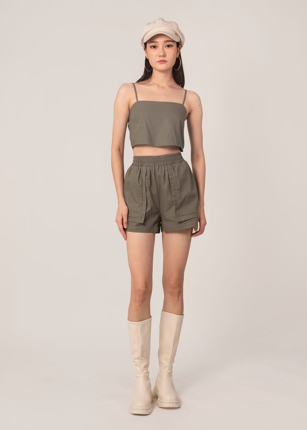 Lazy Days 2 Piece Shorts in Olive