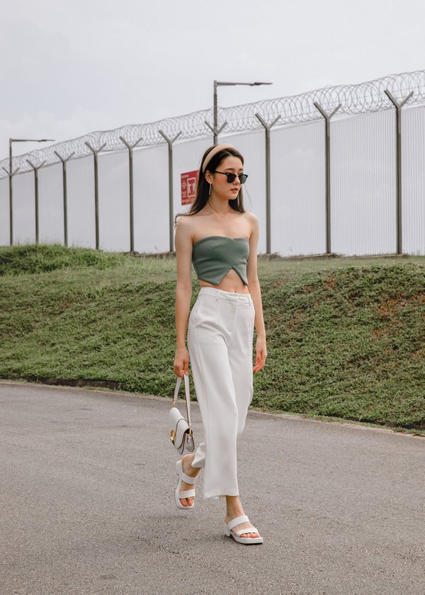 City Girl Straight Cut Pants In White