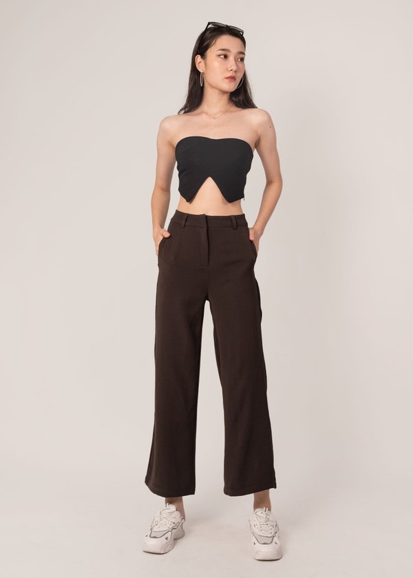 City Girl Straight Cut Pants In Cocoa Brown