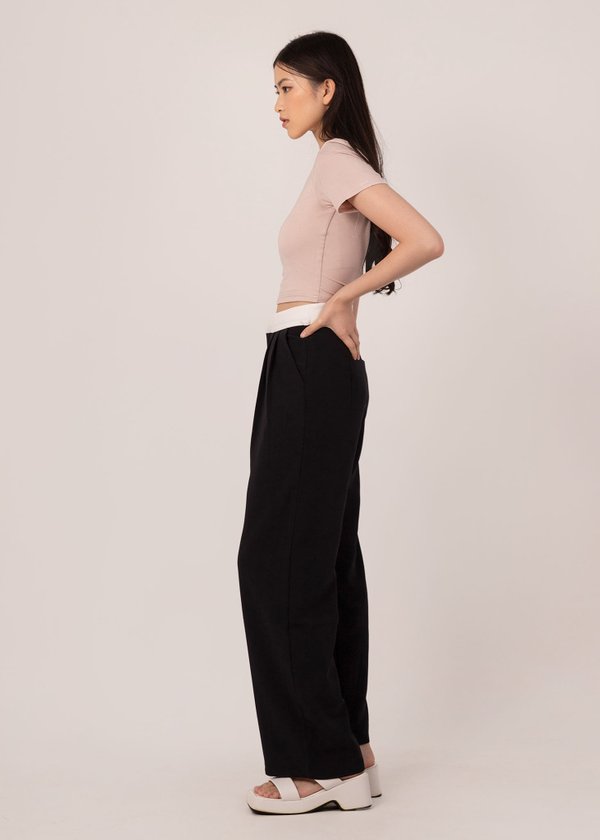 One Of A Kind Colorblock Pants in Black x White