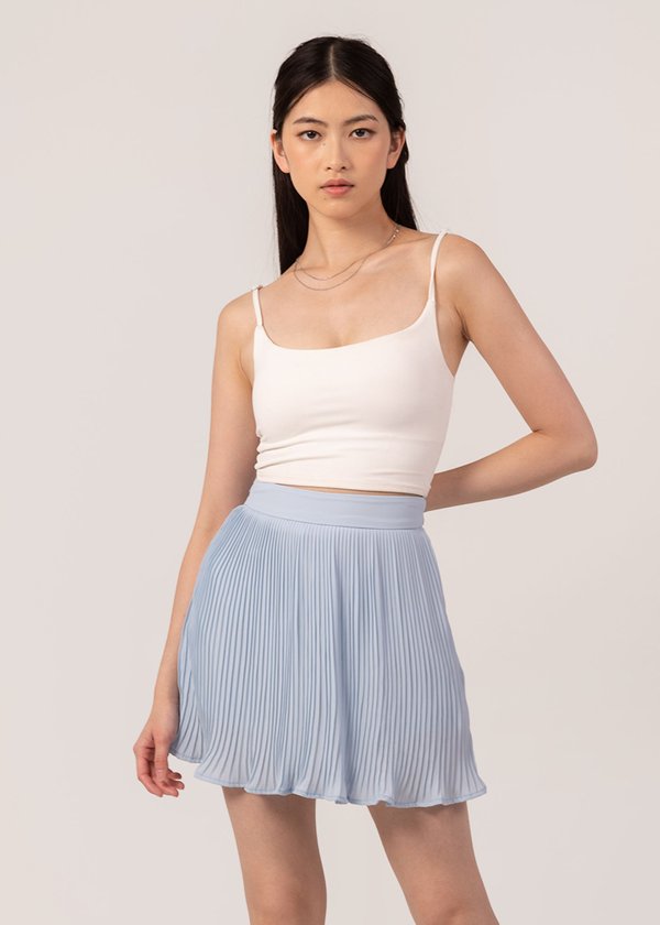 Blossom Pleated Skorts In Baby Blue