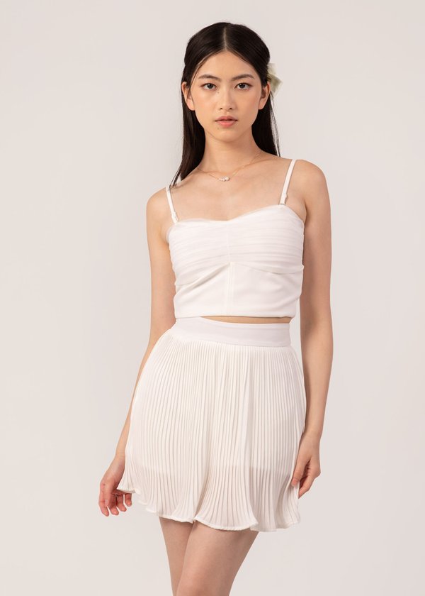 Blossom Pleated Skorts In White