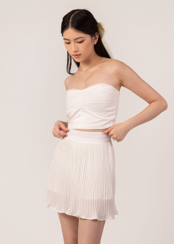 Blossom Pleated Skorts In White