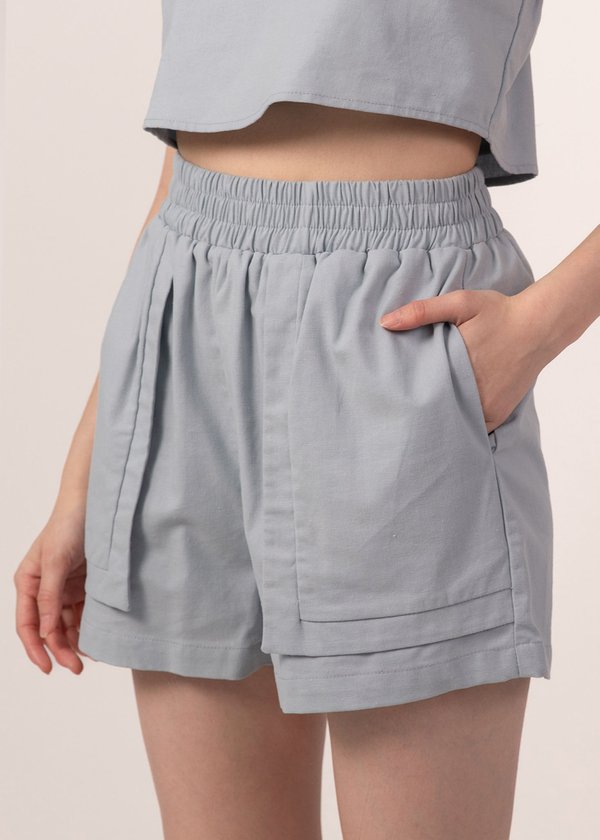 Lazy Days 2 Piece Shorts in Baby Blue
