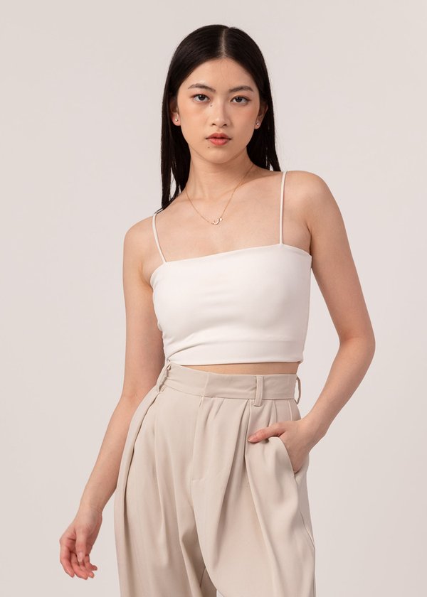 Everyday Basic Padded Spag Top in White #6stylexclusive 