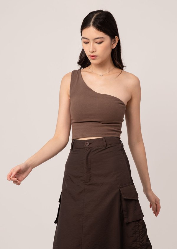 No Limit Toga Padded Top In Espresso Brown
