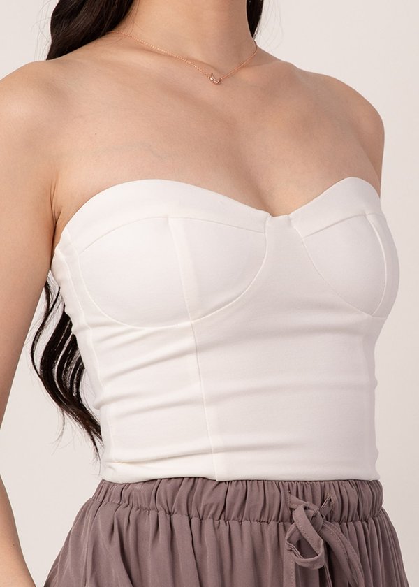 The Sweetest Bustier Top in White