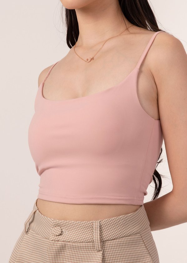 Lea Padded Spag Top in Bubblegum Pink (ECO Edition)