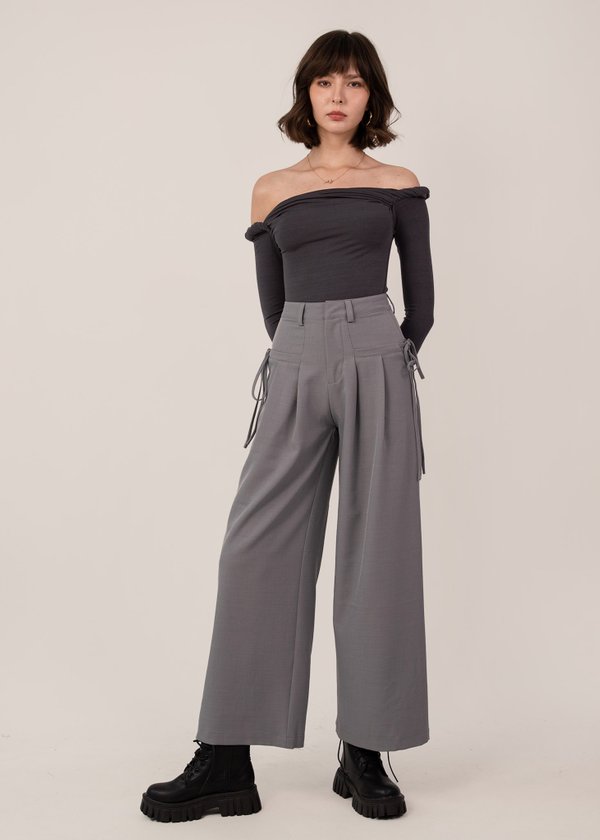 Wear with Style Wide Legged Pants in Dove Grey