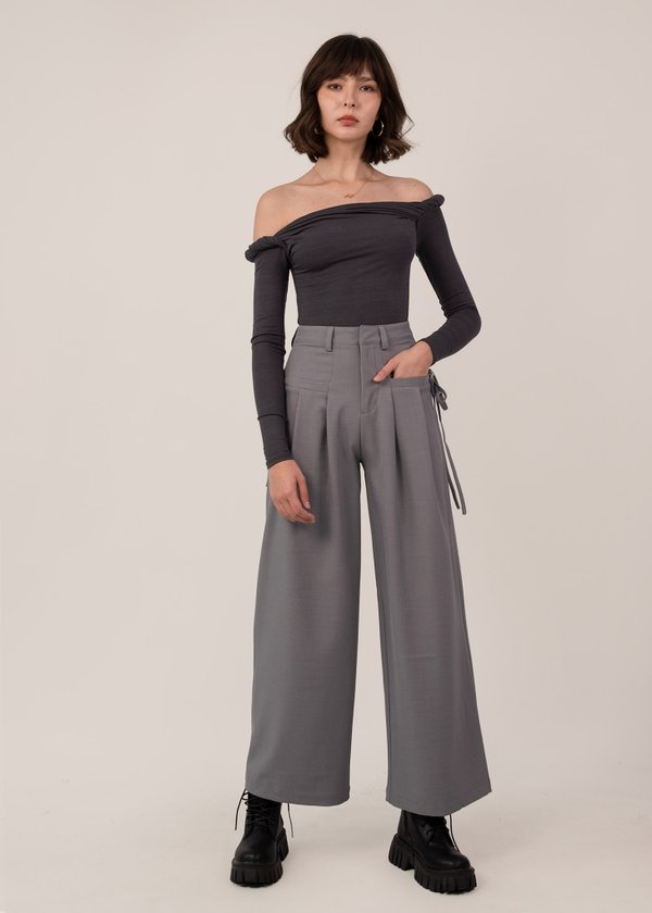 Wear with Style Wide Legged Pants in Dove Grey