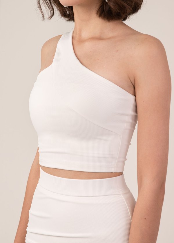 Business Class Toga Knit Top in White