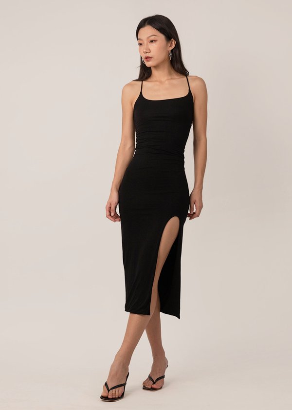 Embrace the Curves Criss Cross Maxi Dress in Black