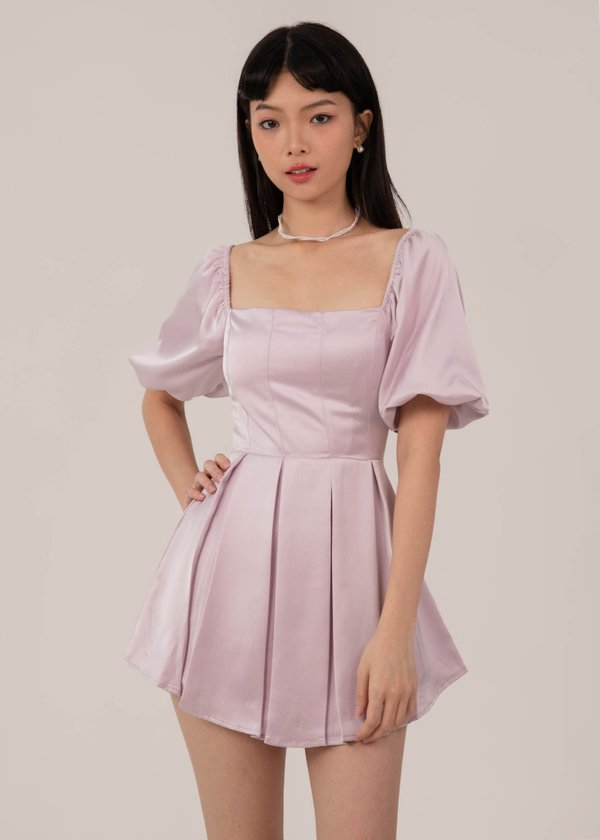 Daisy Dream Pleated Playsuit in Lilac