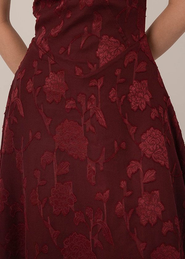 Mystical Garden Maxi Dress in Wine Red