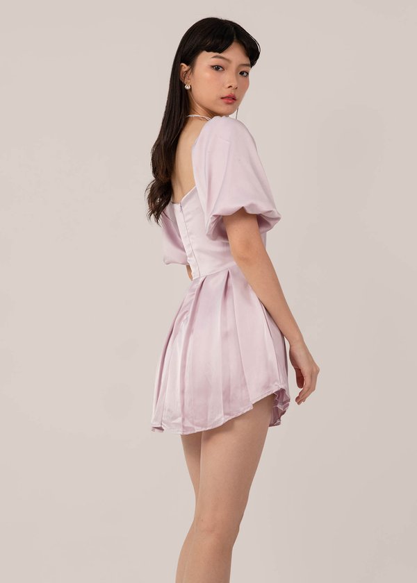 Daisy Dream Pleated Playsuit in Lilac