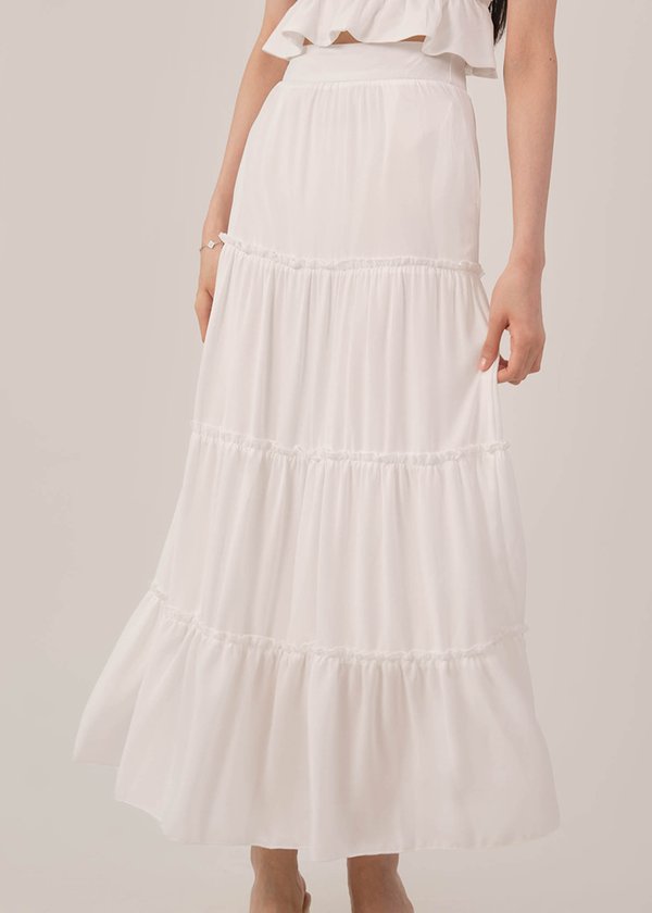 Cloudscape Midi Skirt in White