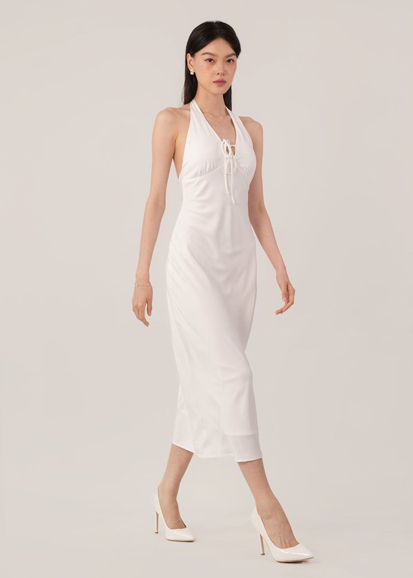 Celestial Halter Maxi Dress in White