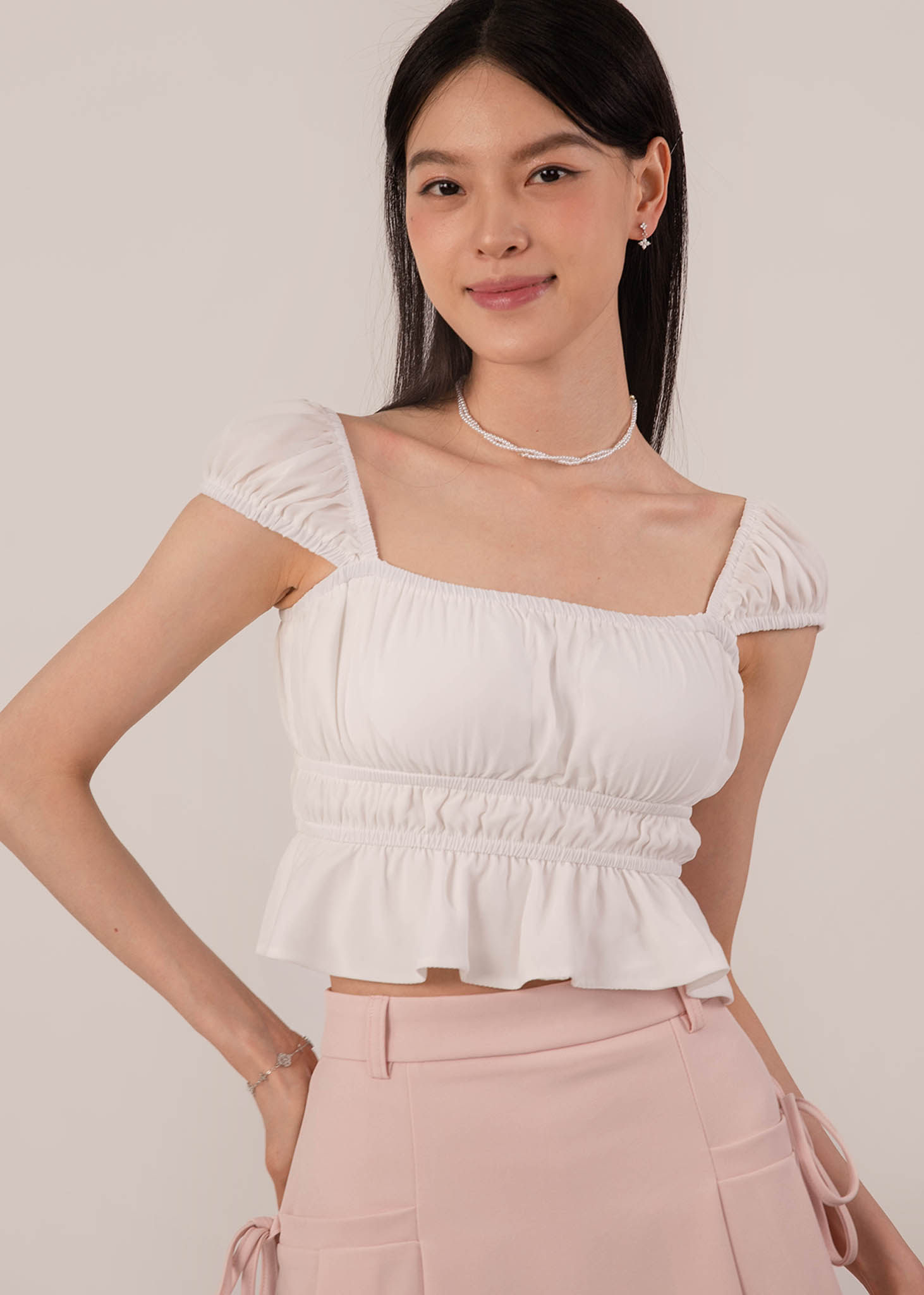 tシャツ Cloudscape LS Top レディース Cloudscape Top in White | 6STYLE