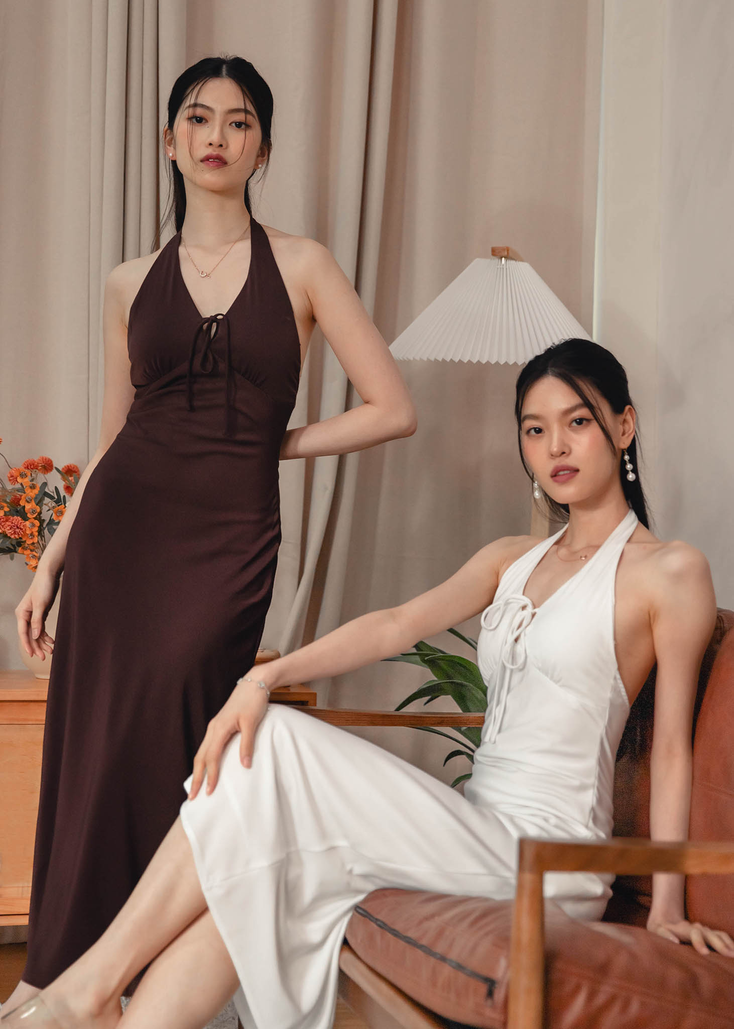 Celestial Halter Maxi Dress in White