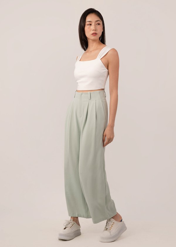 Level Up High-Waisted Pants in Mint 