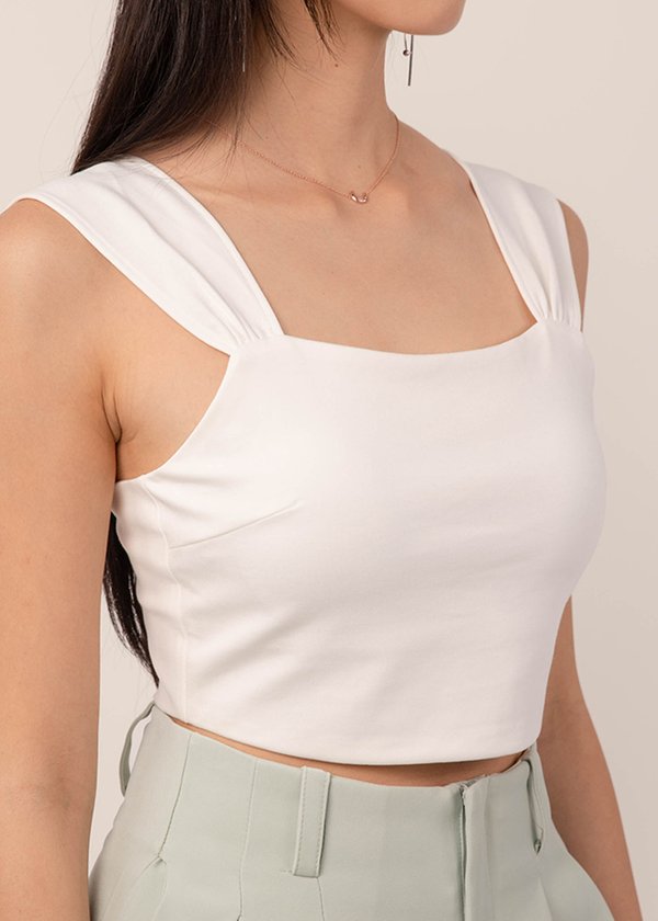 Daytime Affair Ruched Top in White