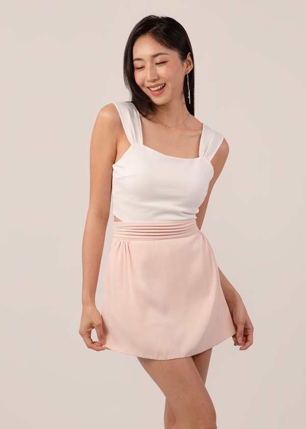 Love Wishes Pleated Skorts in Soft Pink