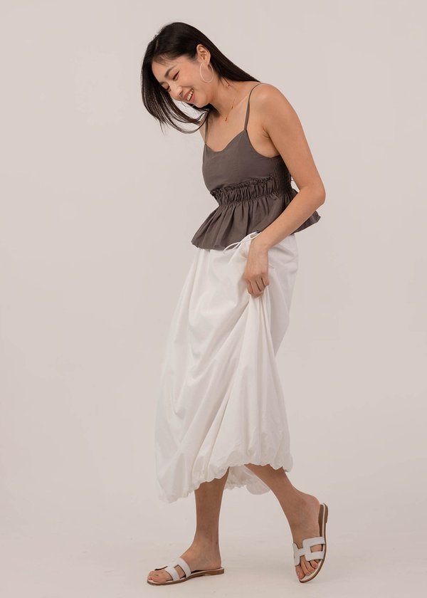 Off Road Parachute Bubble Skirt in White