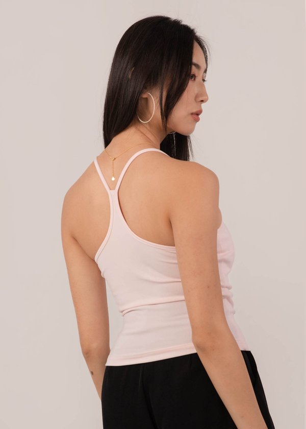 Best Of Basics Cross Tank Top in Soft Pink