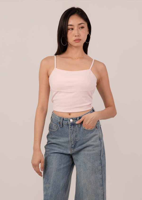 Core Classic Spag Top in Soft Pink