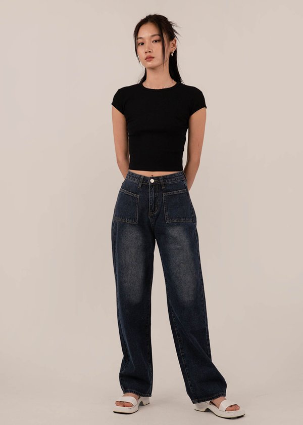 Elite Straight Cut Denim Jeans in Dark Denim Wash