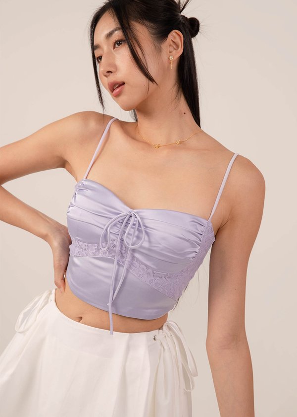 Sassy Lace Bustier Top in Lilac
