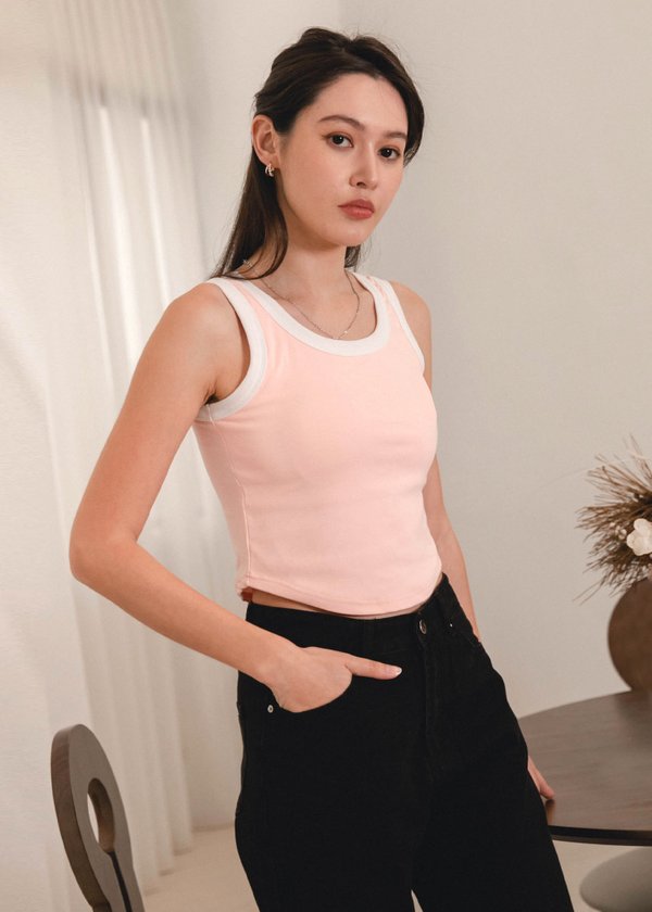 High Mileage Colorblock Razor Top in Baby Pink