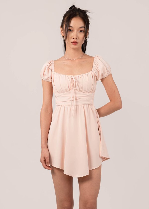 City Girl Ruched Mini Dress in Pink