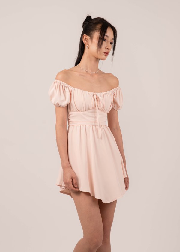 City Girl Ruched Mini Dress in Pink