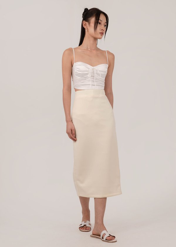 Day by Day Knit Midi Skirt in Cream