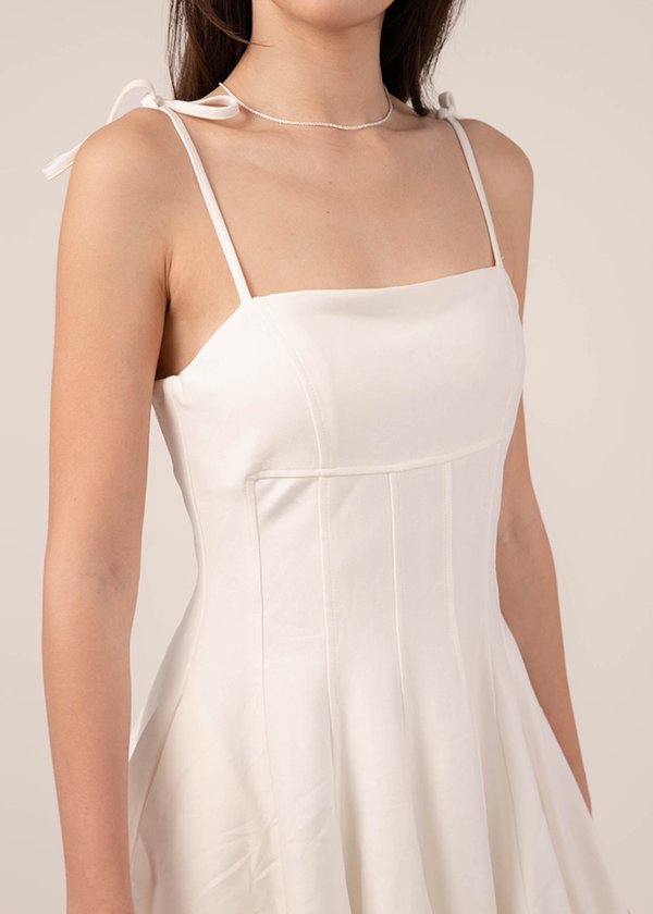 Sleek and Simple Skater Dress in White