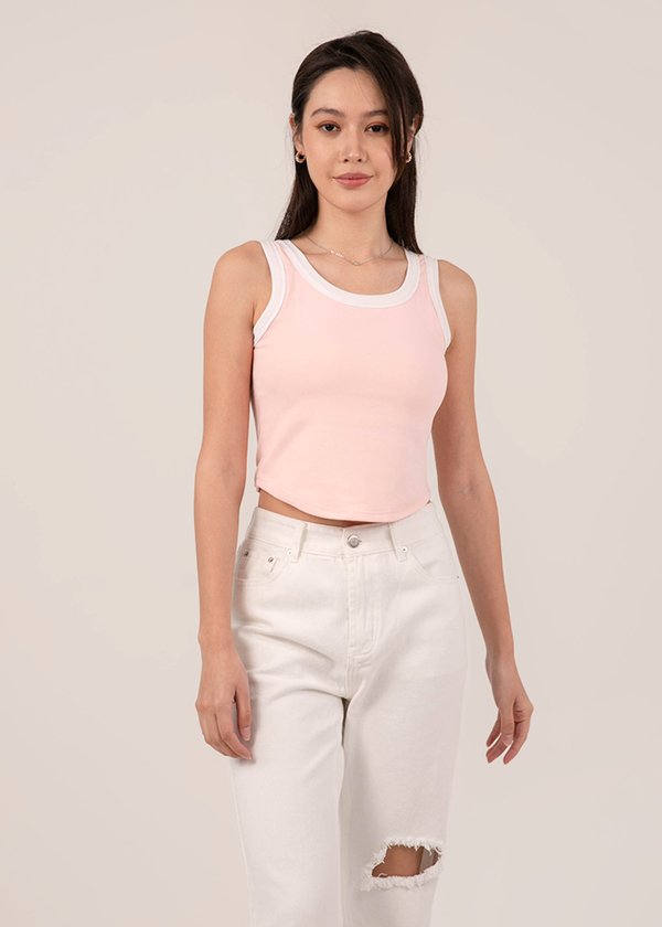 High Mileage Colorblock Razor Top in Baby Pink