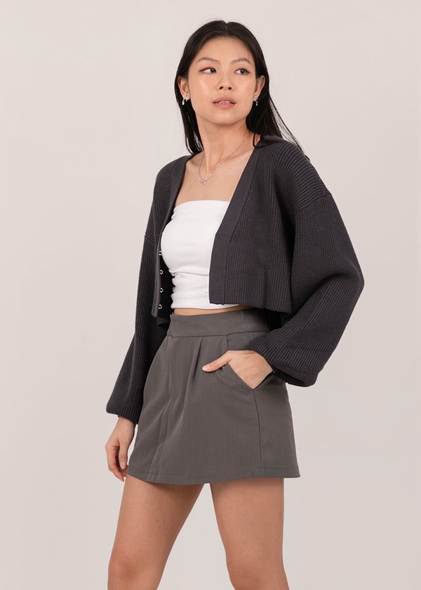 The Softest Bubble Cardigan in Graphite