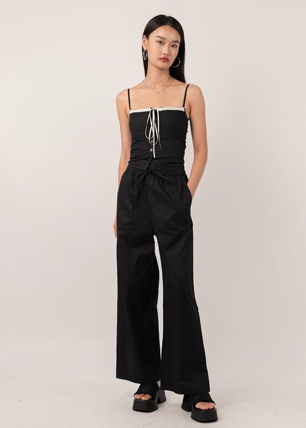 Seaside Straight Cut Pants in Black