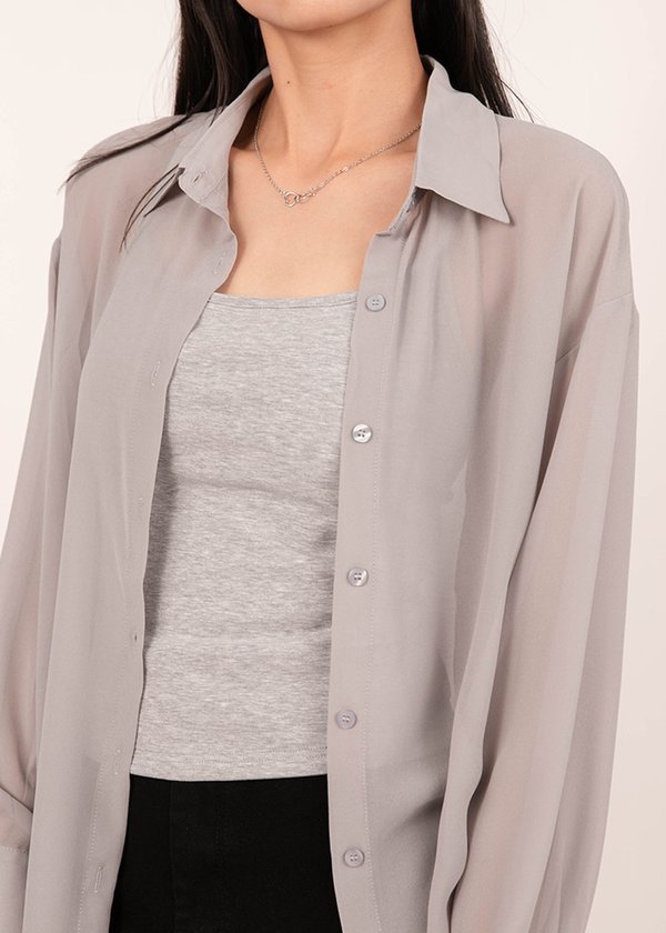 Elevate The Outfit Sheer Outerwear in Cloud Grey