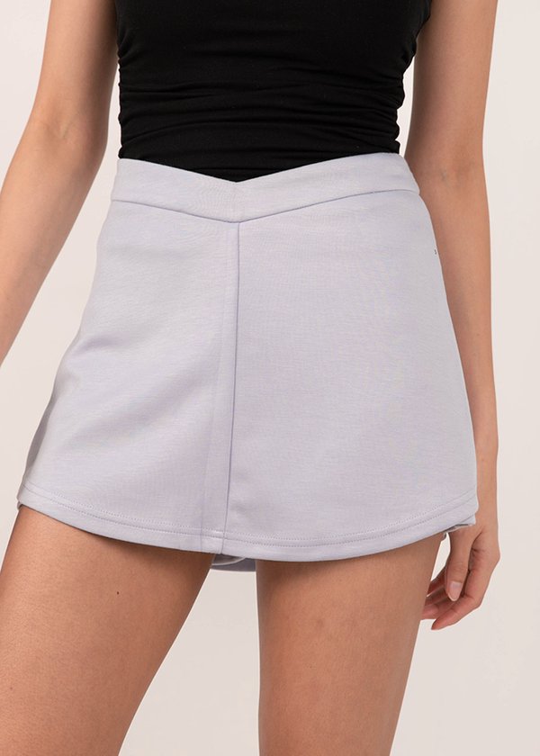 Marshmallow Curved Skorts in Periwinkle